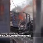 The Russian strike hits the station in Ukraine, killing at least one